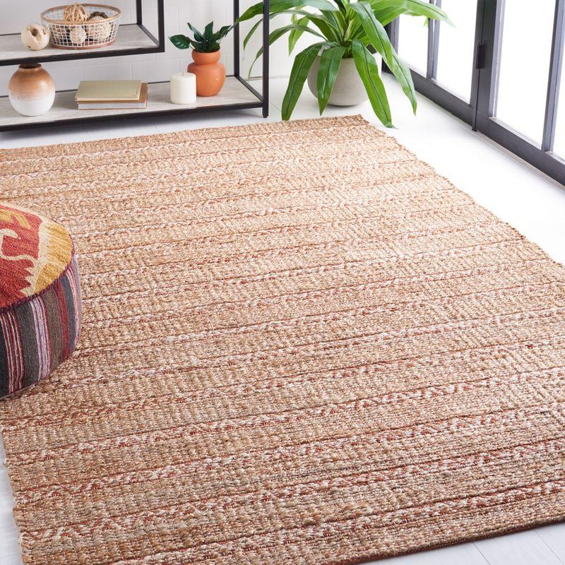 Natural Fiber NFB655 Flat Weave Indoor Area Rug - Rust/Natural - 4'x6' - Safavieh