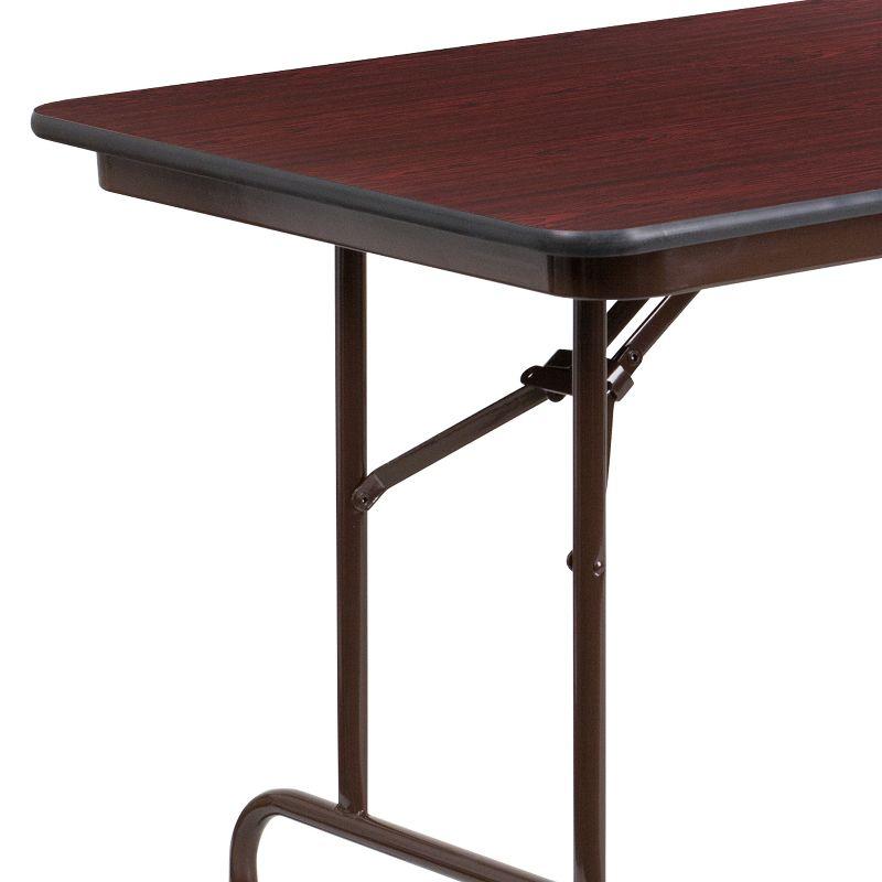 Flash Furniture Wofford 24" x 48" Rectangular Mahogany Melamine Laminate Folding Banquet Table