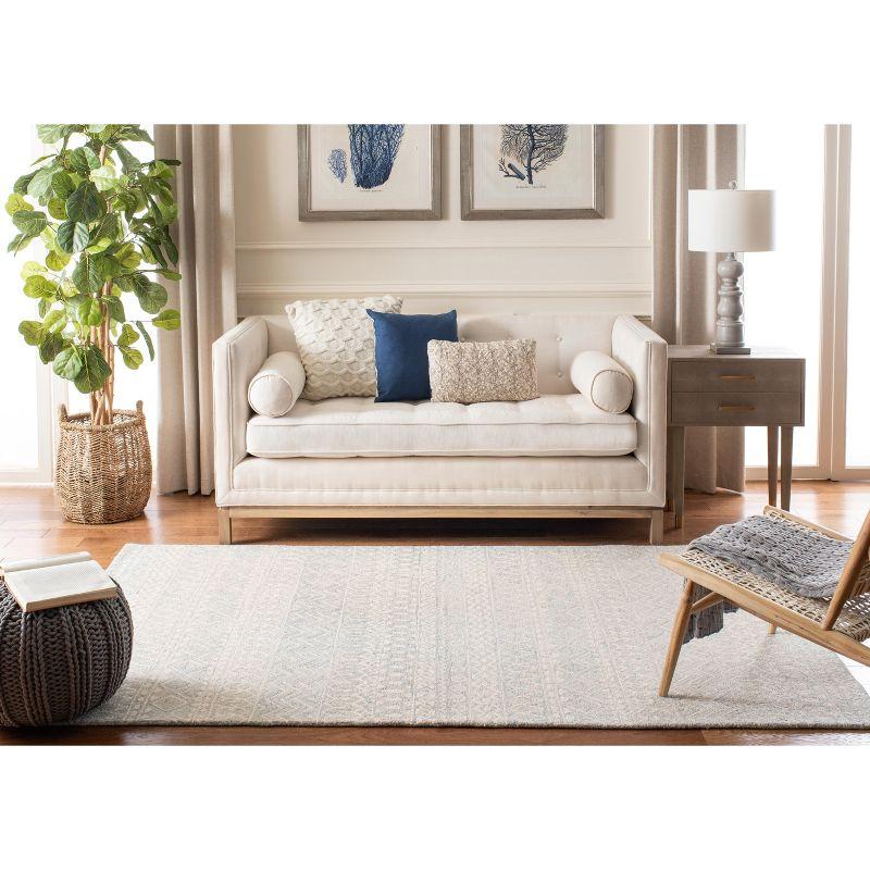 Micro-Loop MLP502 Hand Tufted Indoor Area Rug - Aqua/Ivory - 4'x6' - Safavieh