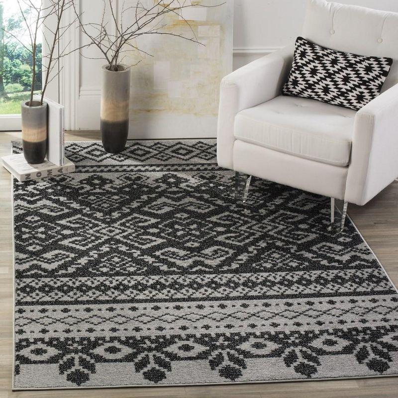 Adirondack ADR107 Machine Made Indoor Area Rug - Silver/Black - 6'x9' - Safavieh