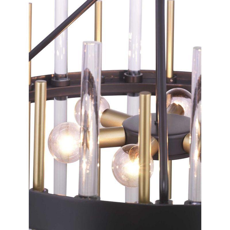 Progress Lighting Orrizo 6-Light Chandelier, Black Finish, Clear Glass Shade