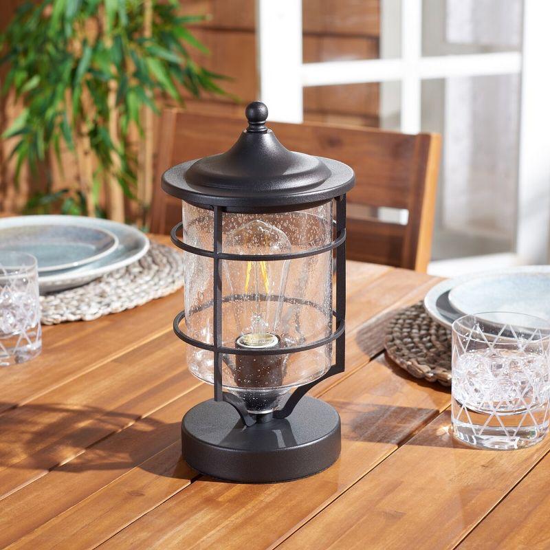 Rueda 15" Bronze and Black Outdoor Table Lamp