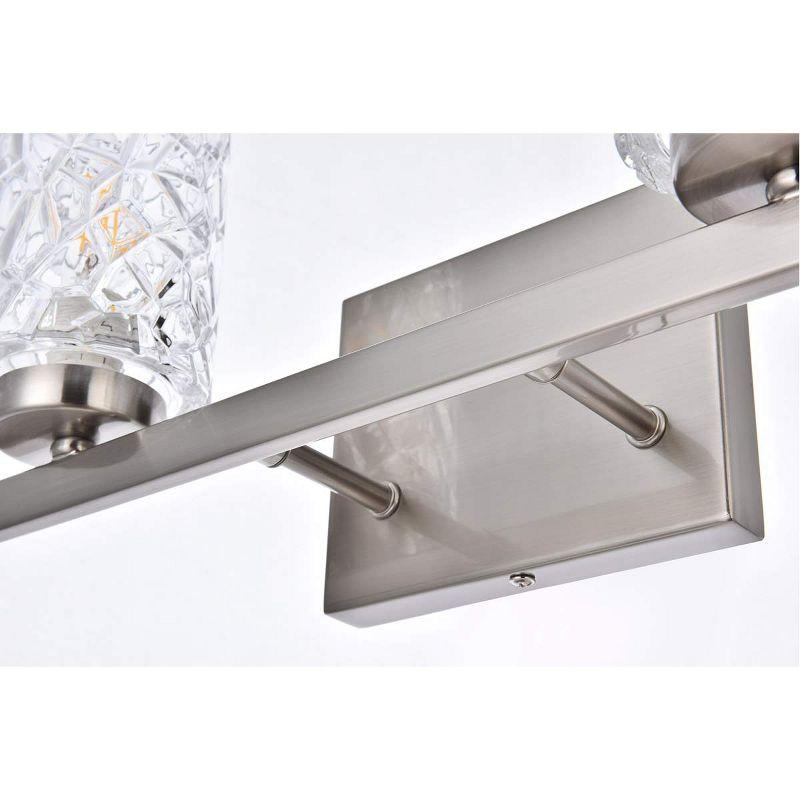 Elegant Lighting Cassie 2 lights bath sconce in satin nickel with clear shade