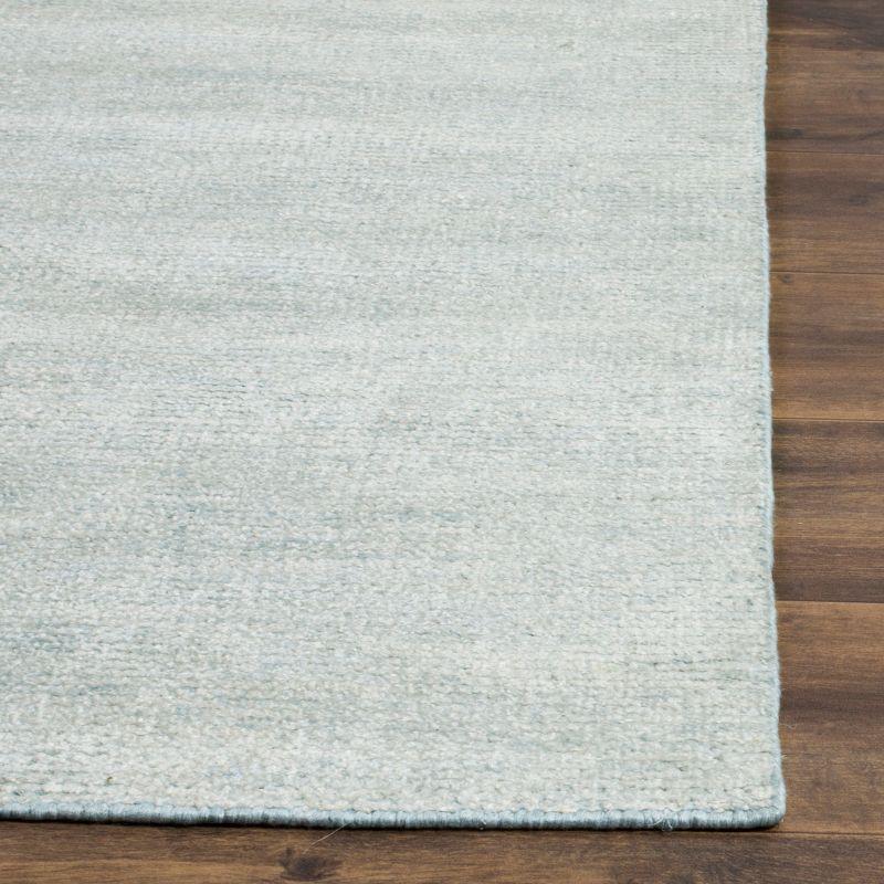 Rosecliff Heights McArthur Stone Wash Hand Knotted Viscose/Cotton Solid Color Rug in Light Blue