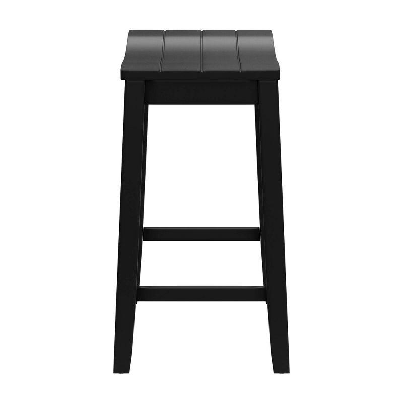 24" Fiddler Wood Backless Counter Height Barstool Black - Hillsdale Furniture: Saddle Seat, Flared Legs