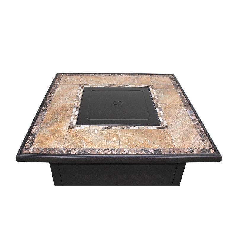 Square Tile Top Fire Pit - AZ Patio Heaters: Durable, Weatherproof, CSA Certified, 50K BTU Output