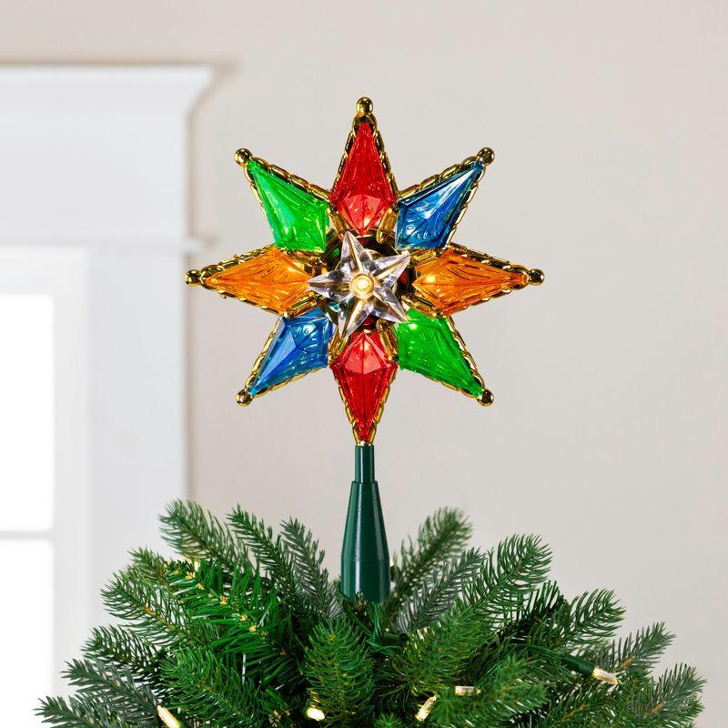 Multi-Color Lighted 8-Point Star Christmas Tree Topper