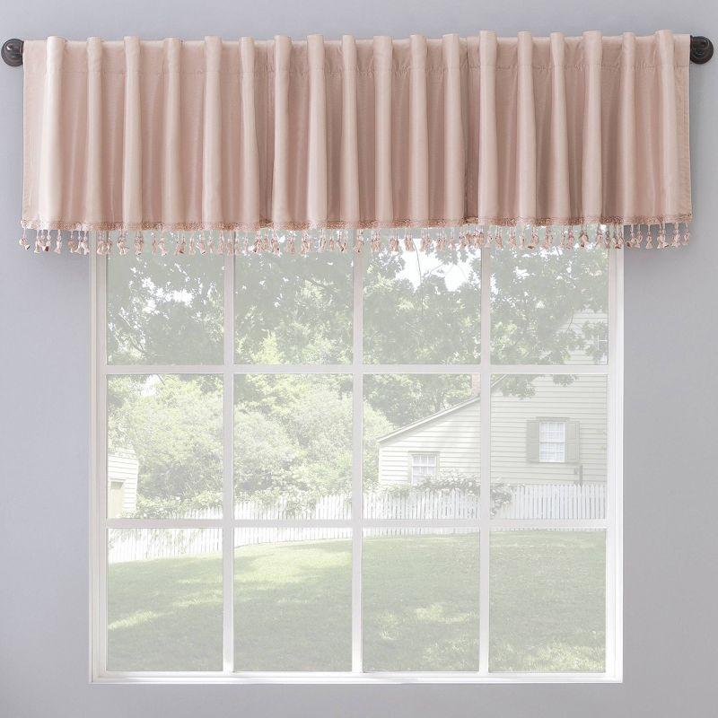 Sun Zero Sun Zero Evelina Faux Dupioni Silk Thermal Extreme 100% Blackout Back Tab Window Valance