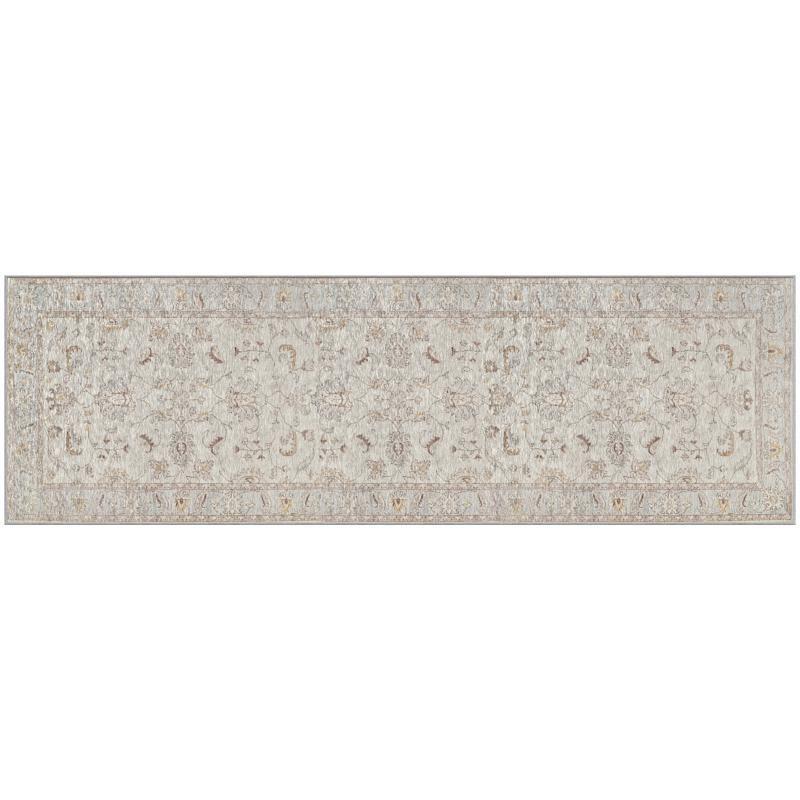 GelPro NeverMove Machine Washable Traditional Jordan Oatmeal Area Rug