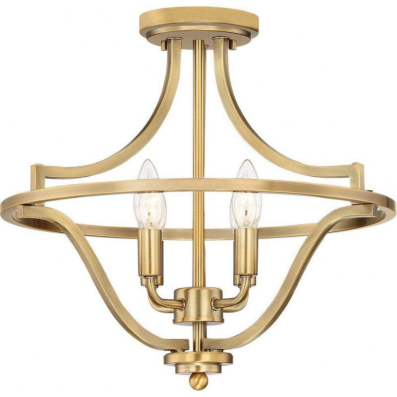 Harvel 16" Weathered Brass Semi-Flush Mount Ceiling Light