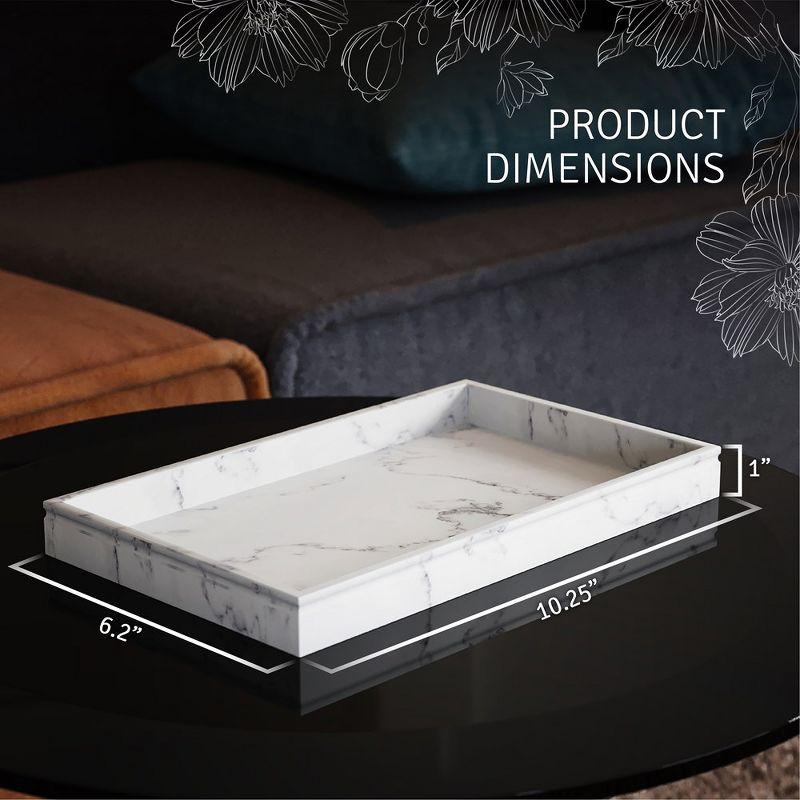 Creative Scents White Marble Decor Tray