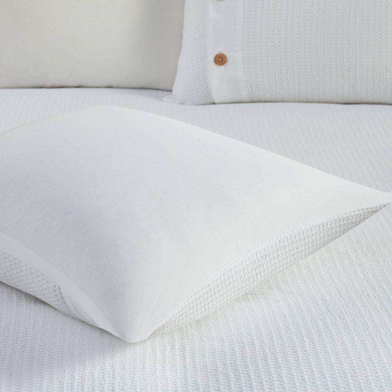 White Cotton Waffle Weave Full/Queen Duvet Cover Set