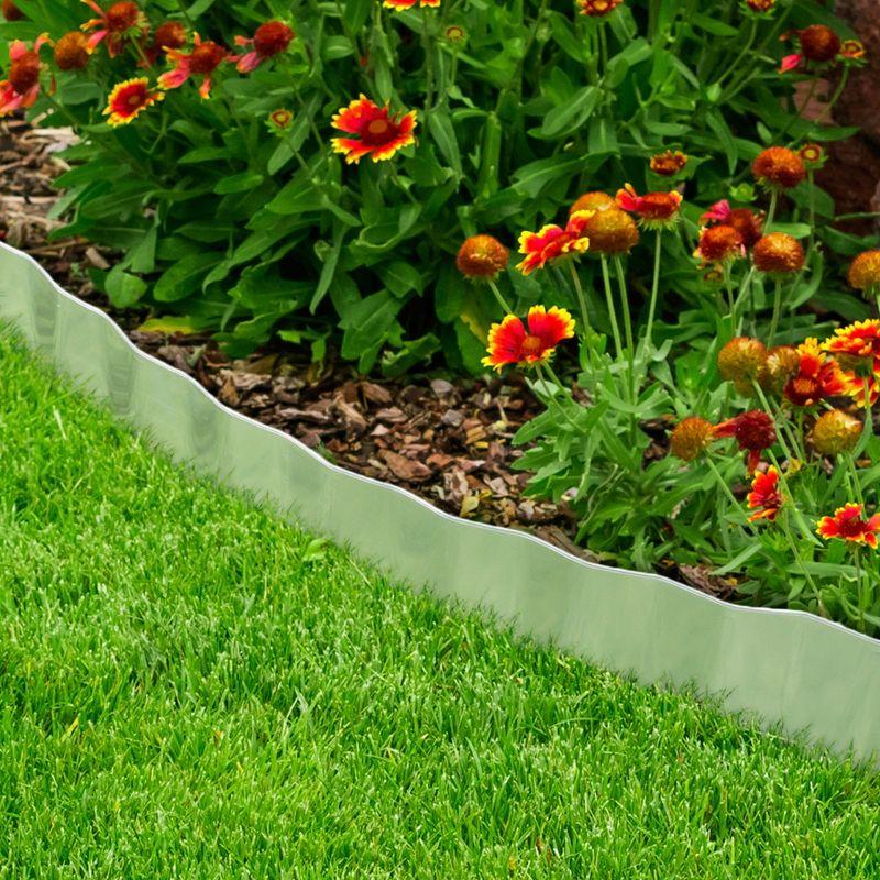 Nature Spring Galvanized Steel Garden Border Edge - 16'
