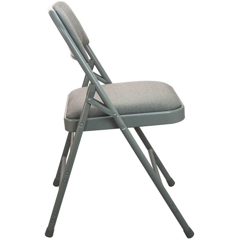 Flash Furniture Advantage Grey Padded Metal Folding Chair - Grey 1-in Fabric Seat