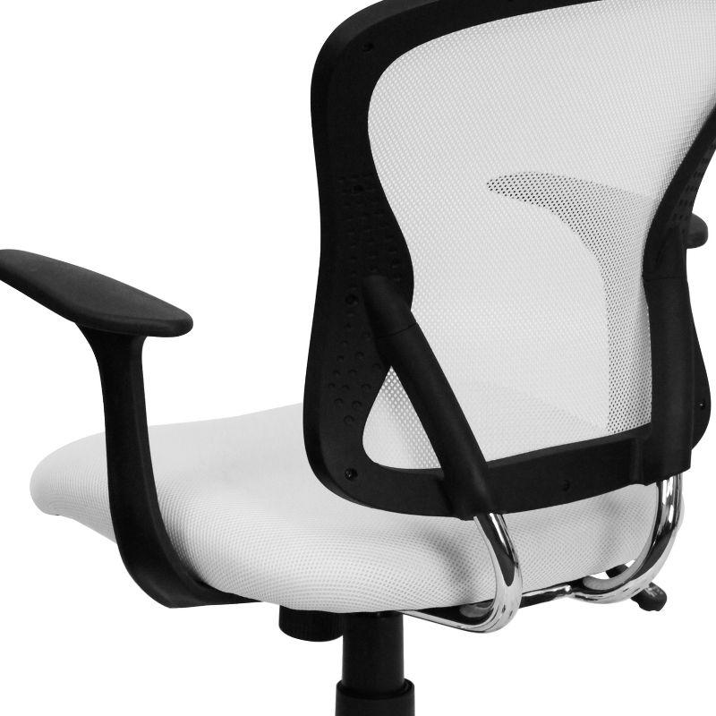 Flash Furniture Mid-Back Mesh Swivel Task Office Chair with Chrome Base and Arms
