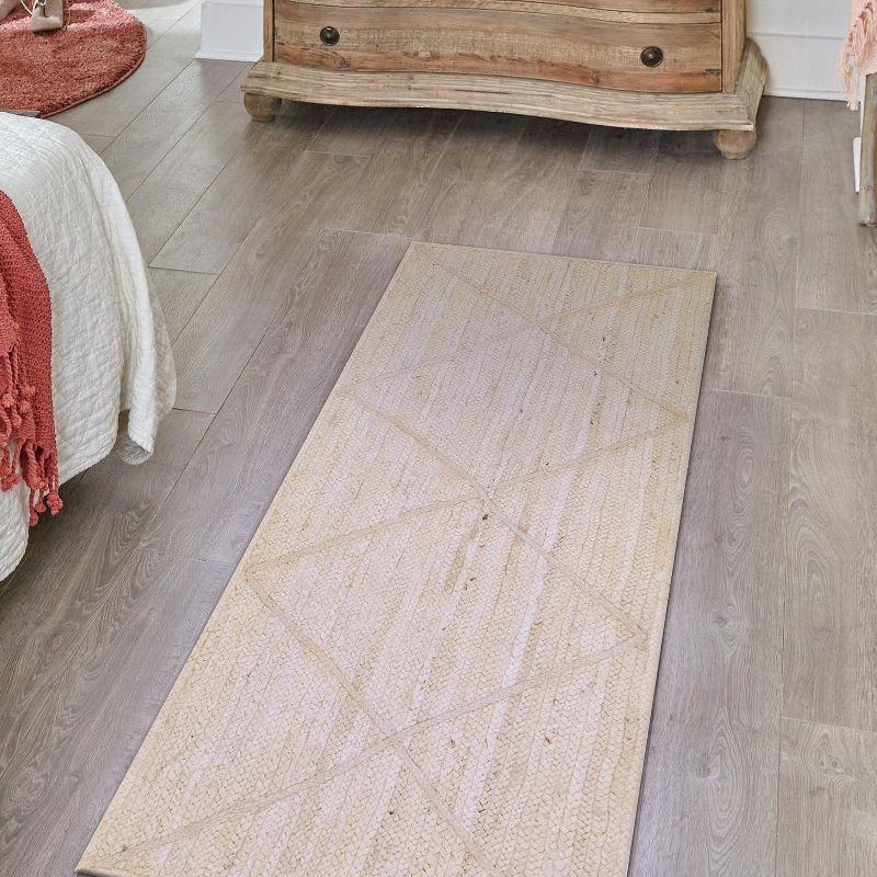 Unique Loom 2' 2 x 6' 1 Braided Jute Ivory Area Rug