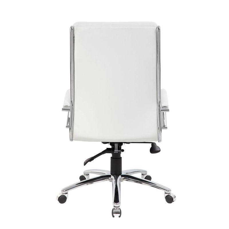 Elegant White CaressoftPlus Executive Chair with Chrome Base