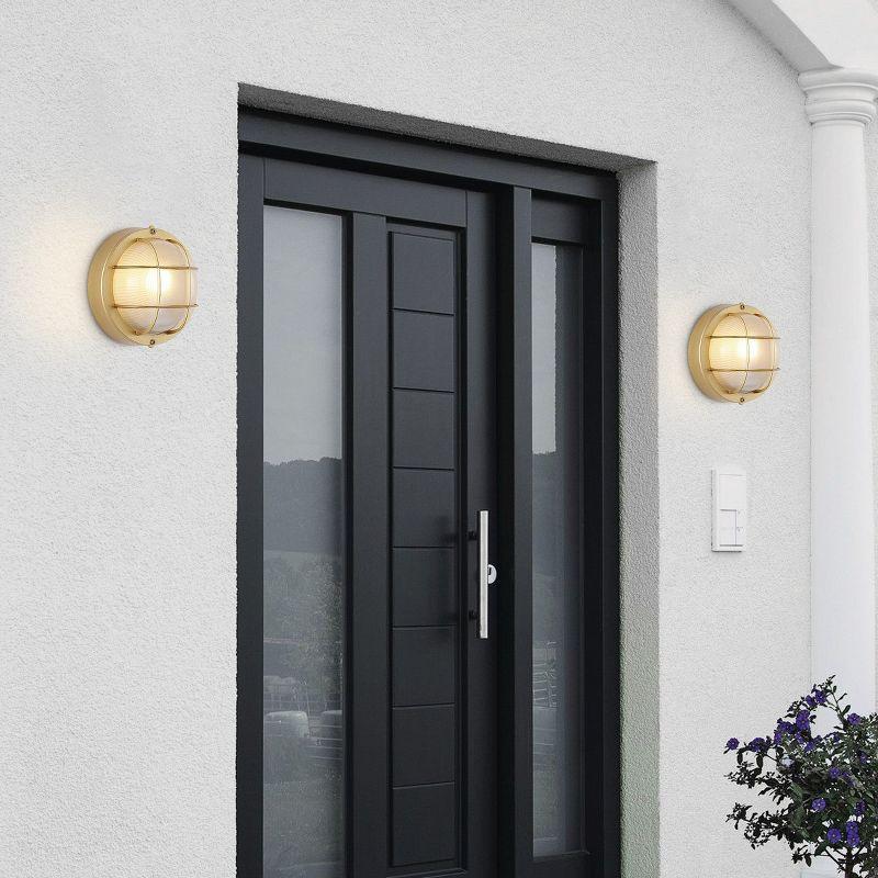 Elson Outdoor Wall Sconce Lights (Set of 2) - Gold - Safavieh.