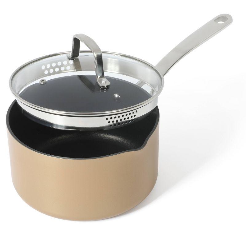 Martha Stewart 12pc Aluminum Hard Anodized Nonstick Cookware Set Copper Black Interior: Induction Safe, Skillets & Pans