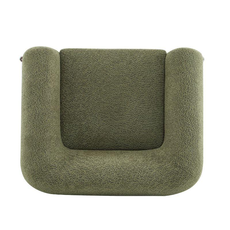 Christopher Knight Home Raymond Birch Wood Boucle Upholstered Club Chair, Olive Green