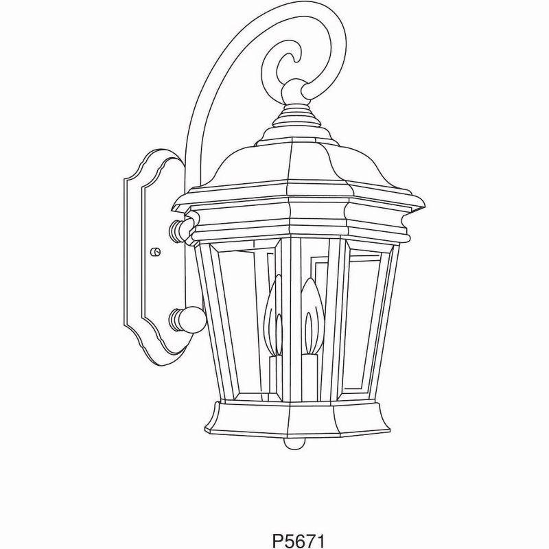 Progress Lighting Crawford 2-Light Wall Lantern, Oil Rubbed Bronze, Clear Beveled Glass Panels