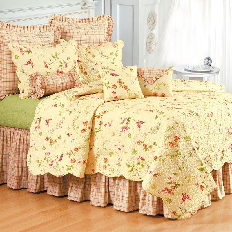 C&F Home 16" x 16" Priscilla Yellow Floral Embroidered Pillow