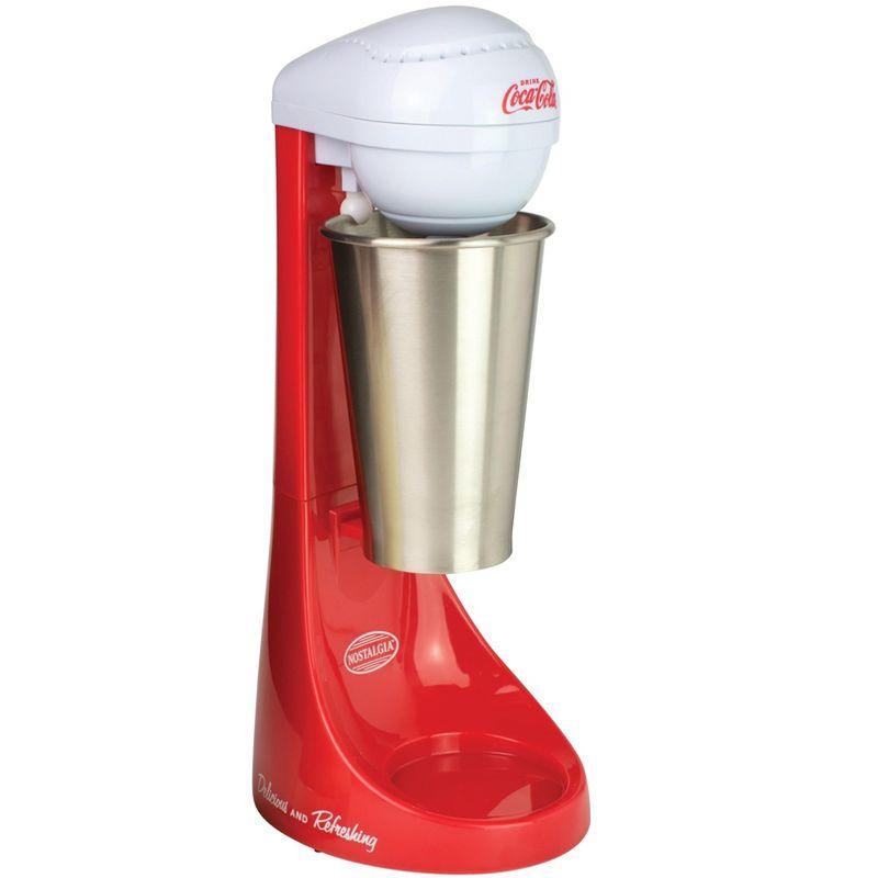Nostalgia Nostalgia Two-Speed Electric Coca-Cola Limited Edition Milkshake Maker and Drink Mixer, Includes 16-Ounce Stainless Steel Mixing Cup & Rod