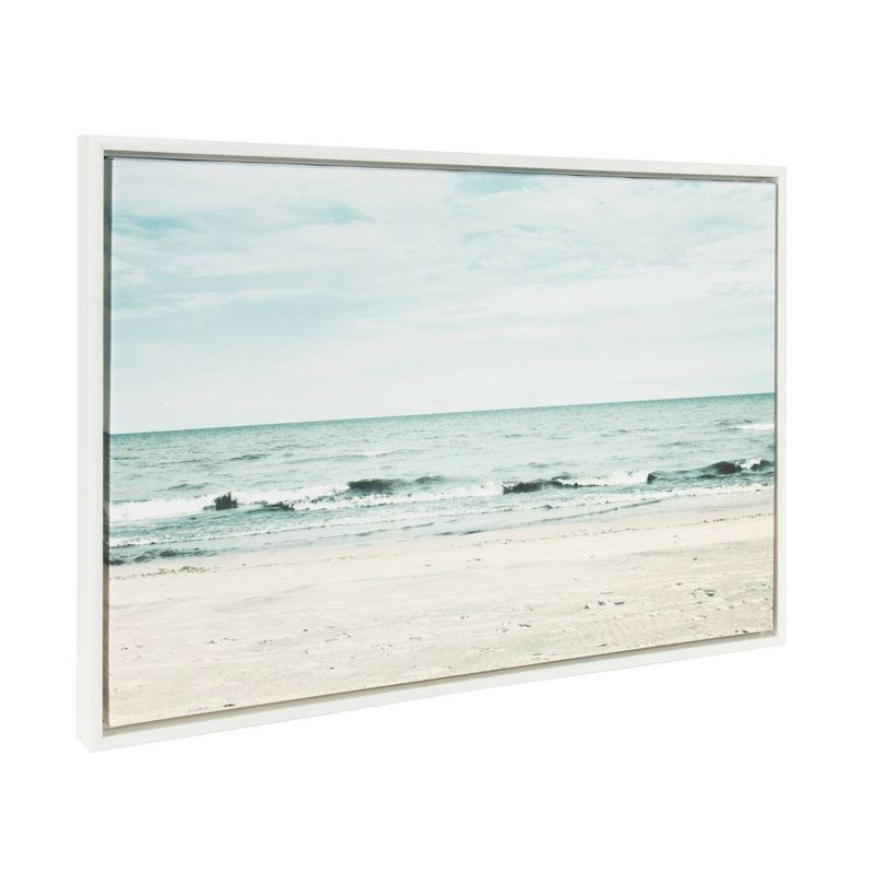 Sylvie Beach Scene Framed Canvas Print, 23x33 White