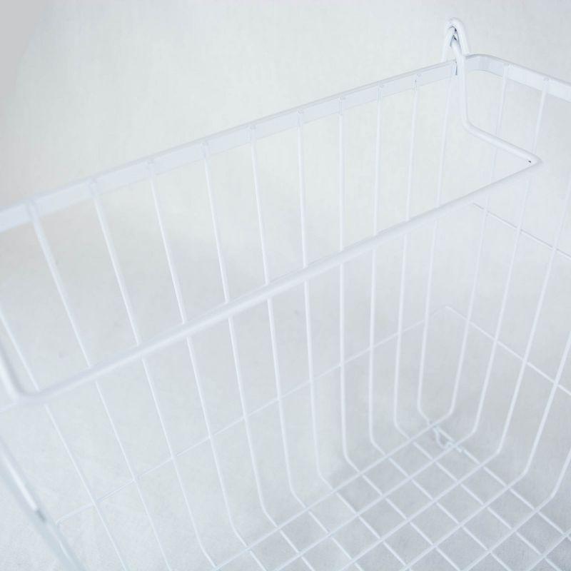 Metal Basket White Rectangle Large 13X10X11