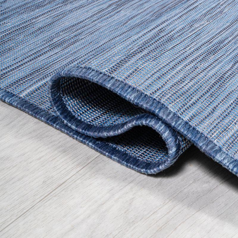 9'x12' Ethan Modern Flatweave Solid  Area Rug, Blue - JONATHAN Y