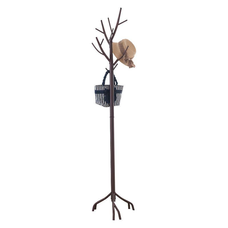 Kings Brand Furniture - Metal Hall Tree Freestanding Coat & Hat Rack with Branches, Bronze