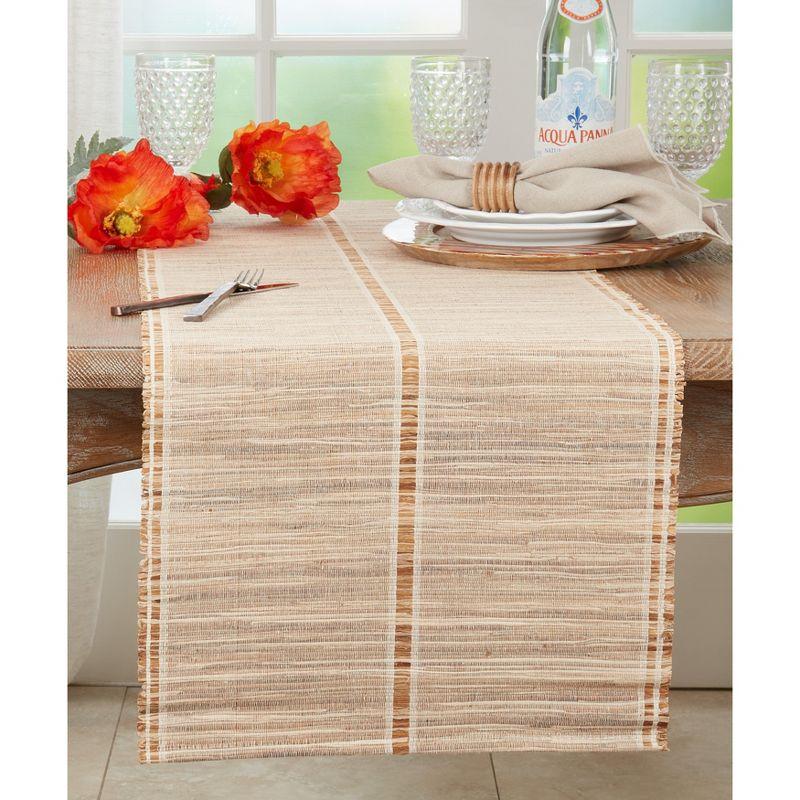 Beige and Brown Water Hyacinth Table Runner