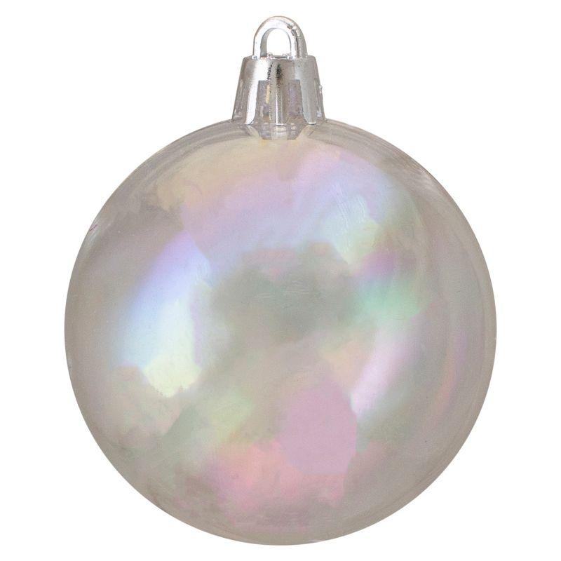 Northlight 60ct Shatterproof Iridescent Shiny Christmas Ball Ornament Set 2.5" - Clear