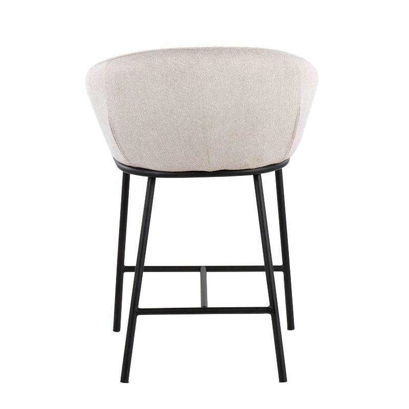 Set of 2 Ashland Counter Height Barstools Cream - LumiSource: Upholstered, Steel Frame, Foam Filled, Fixed Height