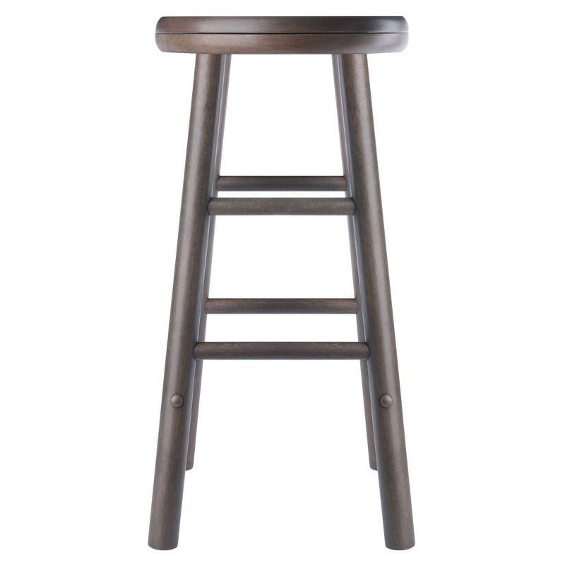 Oyster Gray Solid Wood 25" Transitional Swivel Counter Stool, Set of 2