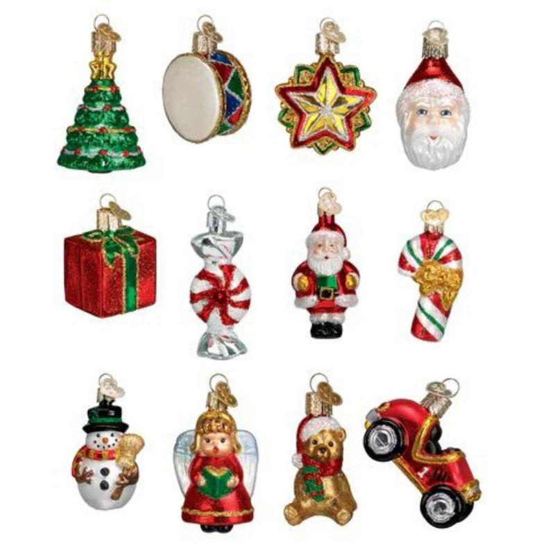 Old World Christmas 2.75 In Mini Christmas Set Ornament St/12 Santa Star Tree Ornament Sets