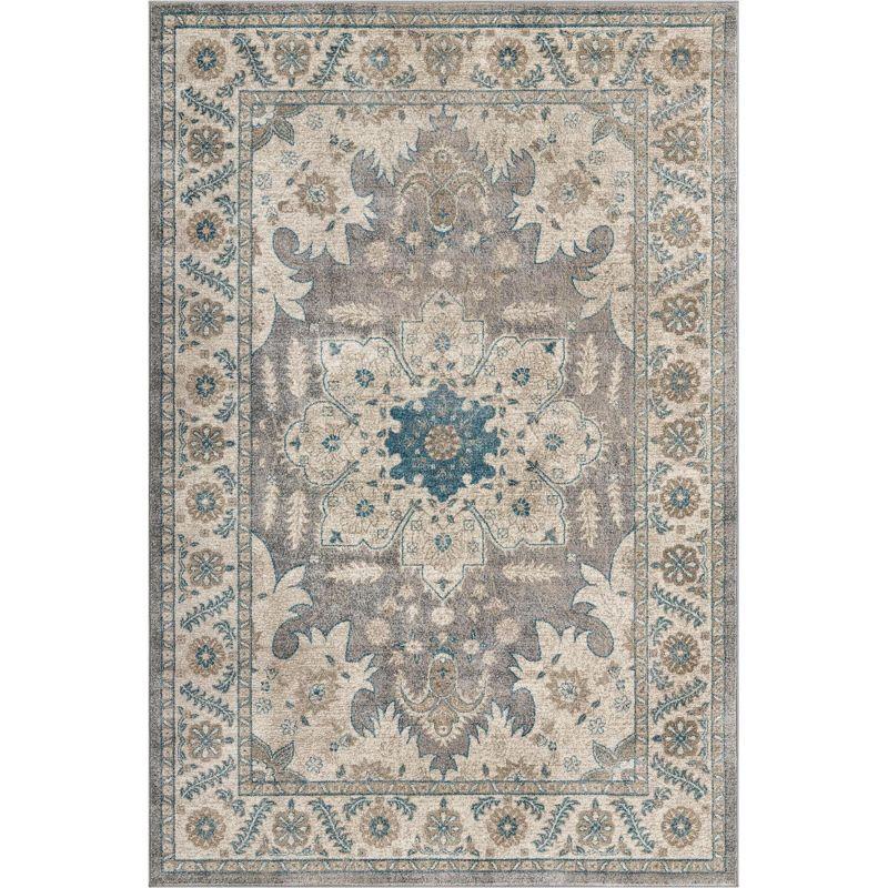 Unique Loom 6' 1 x 9' 0 Gray Salzburg Altstadt Area Rug