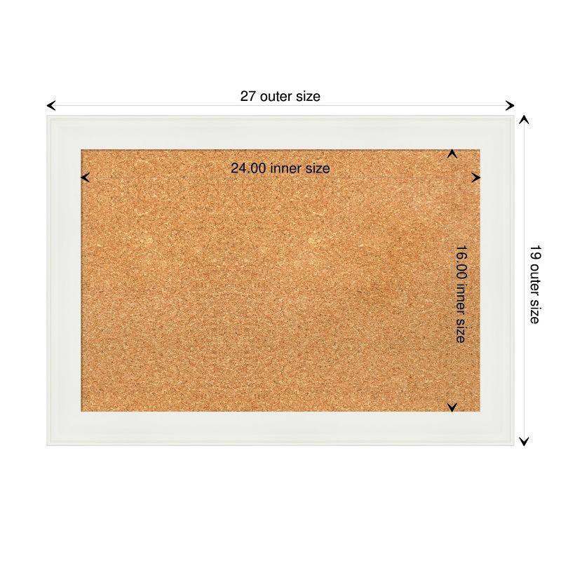 Amanti Art Vanity White Narrow Framed Corkboard, Natural Cork