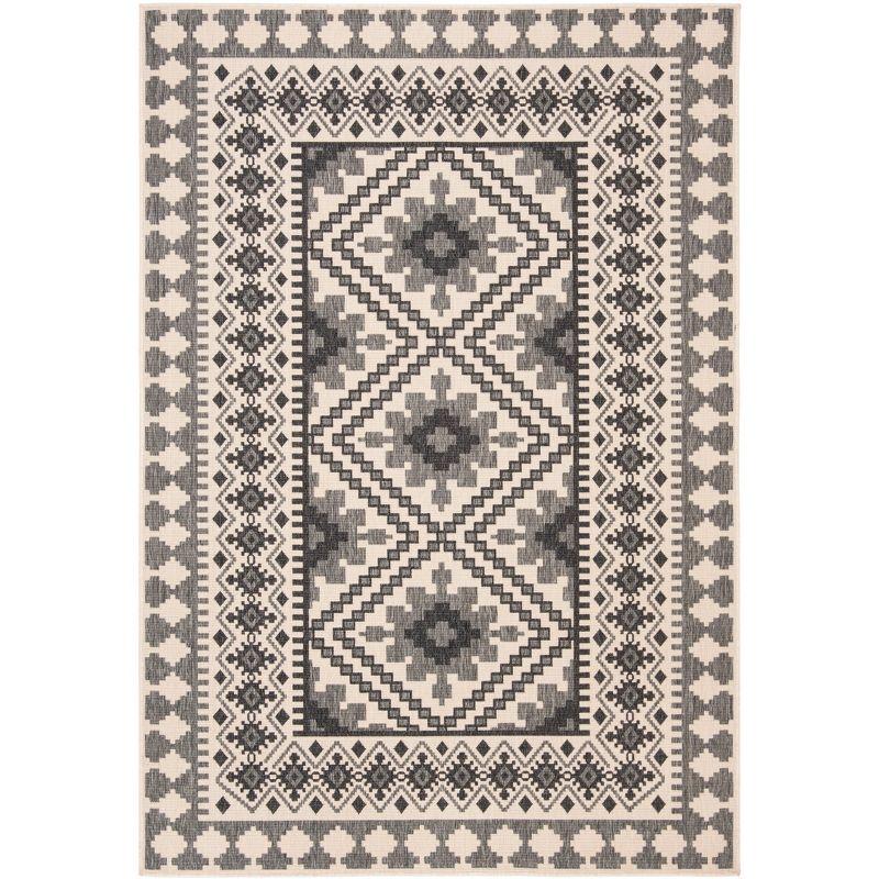 Veranda VER099 Power Loomed Indoor/Outdoor Area Rug - Ivory/Slate - 5'3"x7'7" - Safavieh