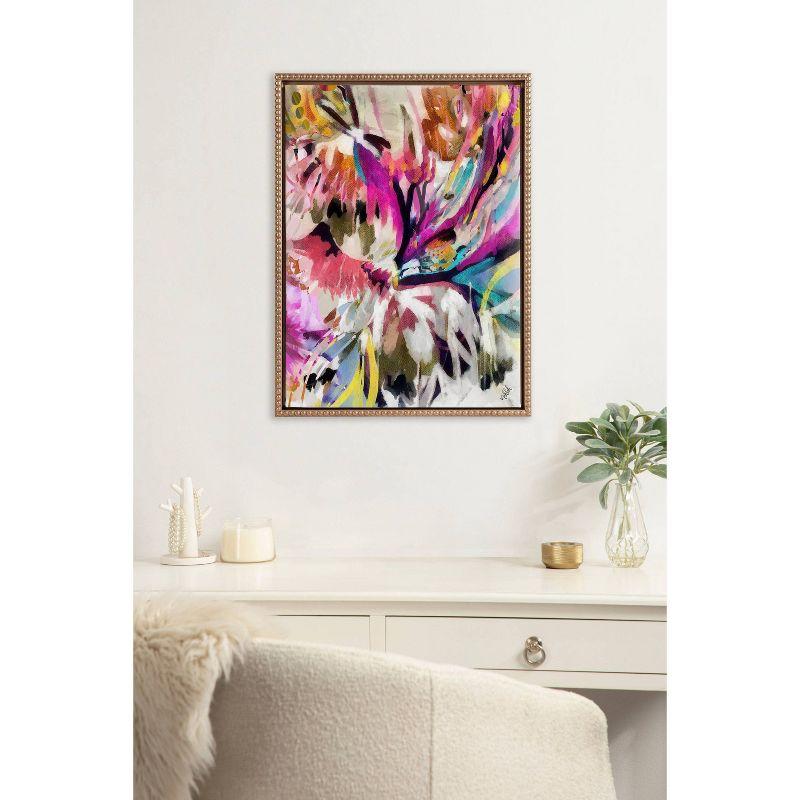 18"x24" Sylvie Beaded Amaze Framed Canvas by Inkheart Designs Gold - Kate & Laurel All Things Decor