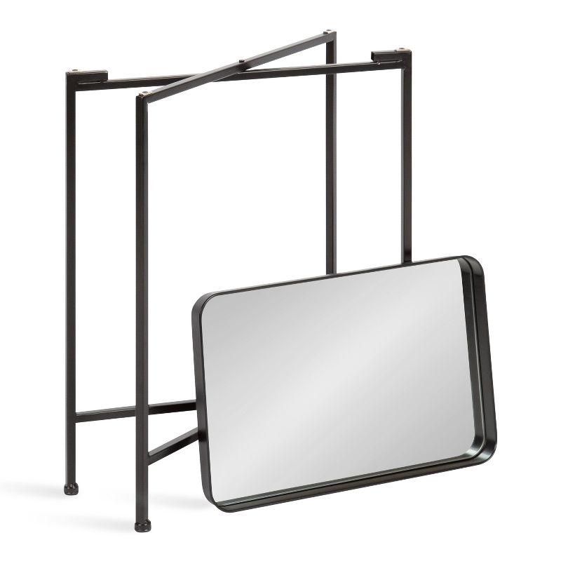 Kate and Laurel Celia Rectangle Metal Side Table, 18x12x26, Black
