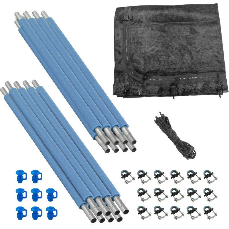 Upper Bounce Trampoline Safety Enclosure Set - Includes Net,  Poles, Caps, Foam Sleeves - Fits 12ft Round Frame - Installs Inside of Frame