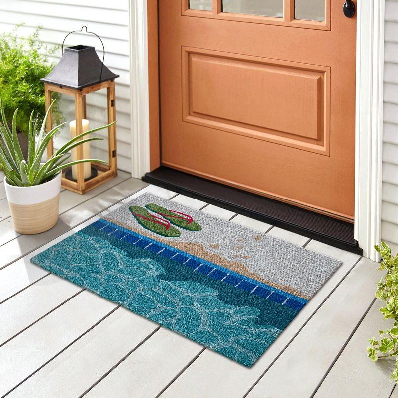 Liora Manne Frontporch Poolside Indoor/Outdoor Rug Water 2'6" x 4'