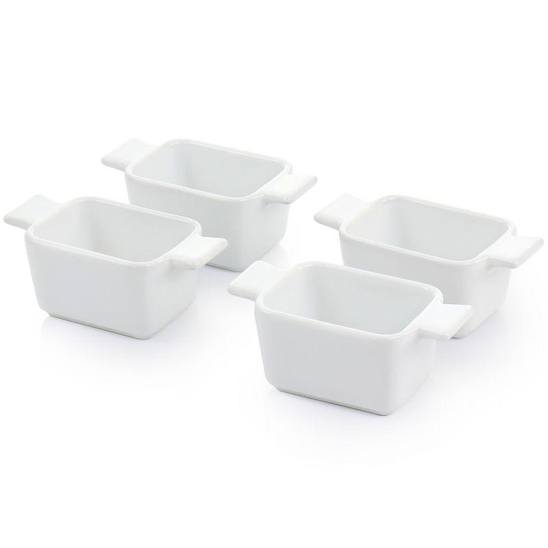 Gibson Elite Gibson Elite Gracious Dining 5 Piece Fine Ceramic Tidbit Dish Set With Acacia Wood Base