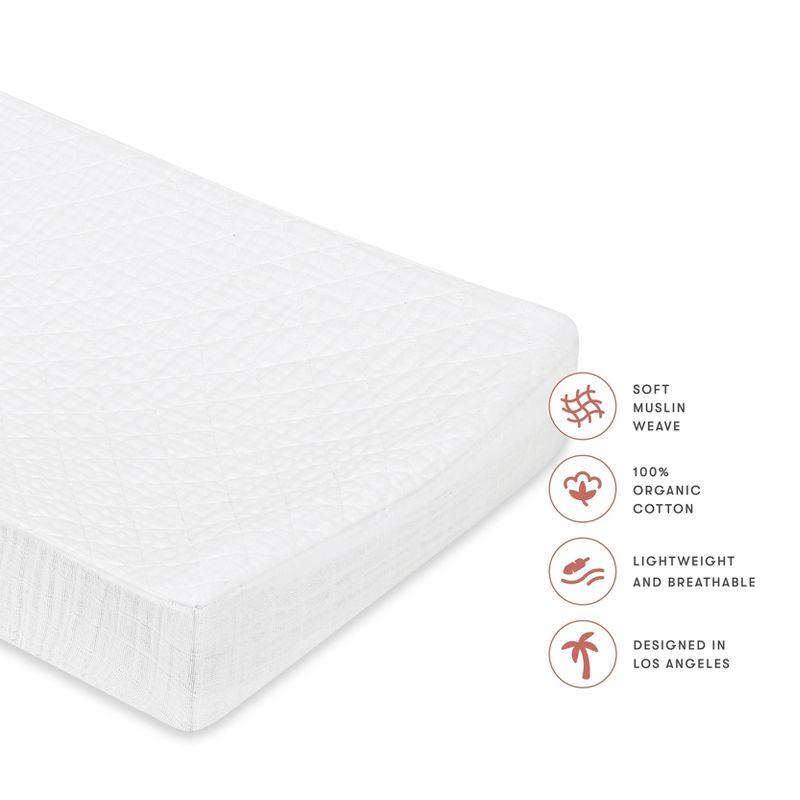 babyletto Plain White Quilted Muslin Changing Pad Cover