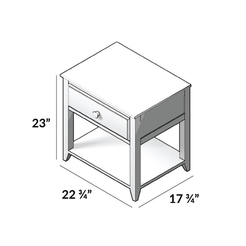 Max & Lily Nightstand with Storage Drawer, Small Solid Wood Bedside, Side Tables for Bedroom