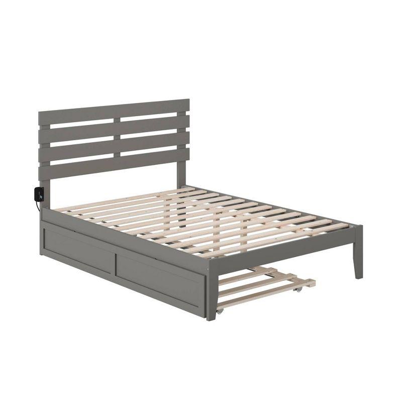 Oxford Gray Full Bed with Trundle and USB Charger