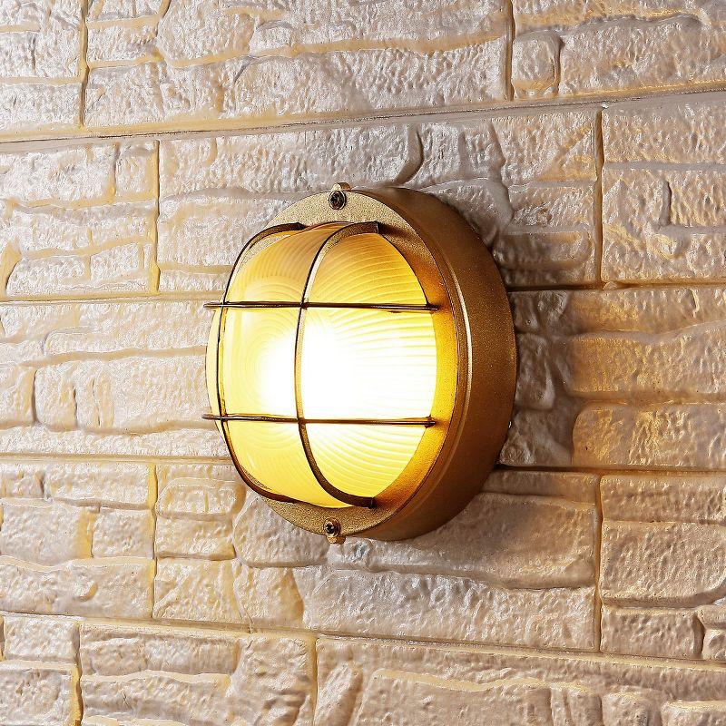 Elson Outdoor Wall Sconce Lights (Set of 2) - Gold - Safavieh.