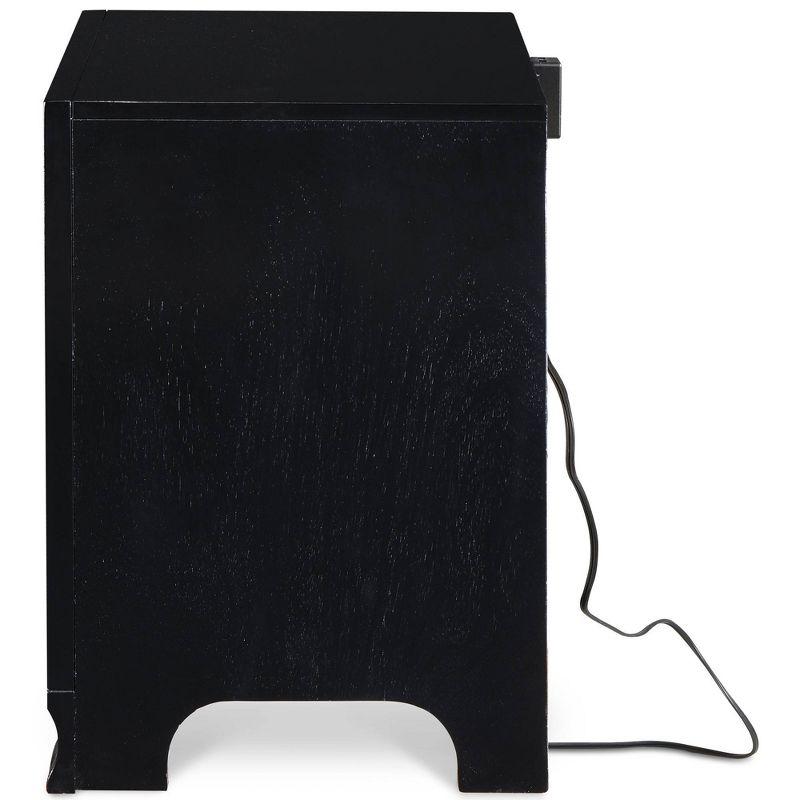 ClickDecor Edmond Wood 2-Drawer Nightstand with Charging Station