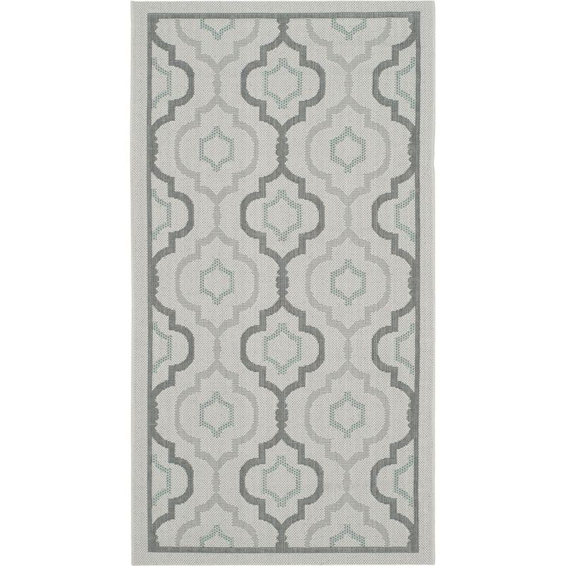 Courtyard CY7938 Power Loomed Indoor and Outdoor Accent Rug - Light Grey/Anthracite - 2'7"x5' - Safavieh